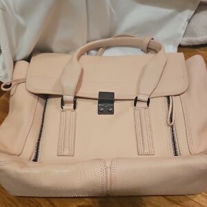 Chic Beige Handbag with Silver Accents